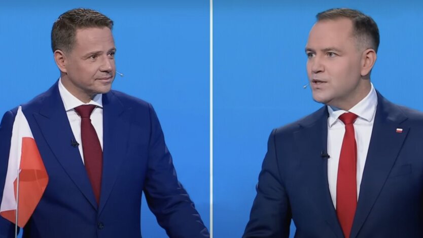 Рафал Тшасковський та Кароль Навроцький на дебатах / Фото: Getty Images