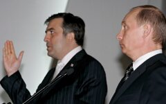 Михеил Саакашвили и Владимир Путин, вместе