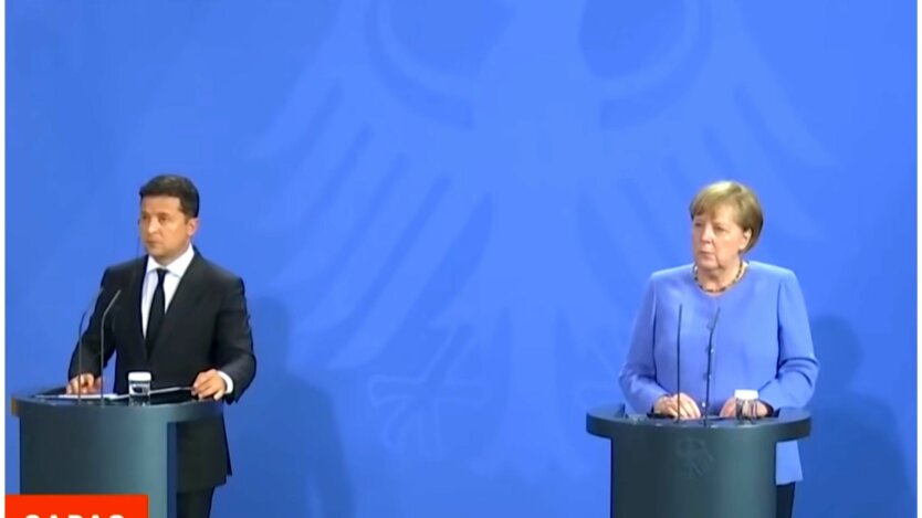 Ангела Меркель и Владимир Зеленский на пресс-конференции