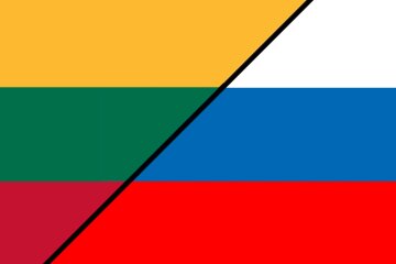 Флаги Литвы и РФ