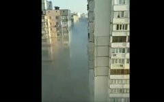 Пожар в Киеве, мусорная свалка, дым