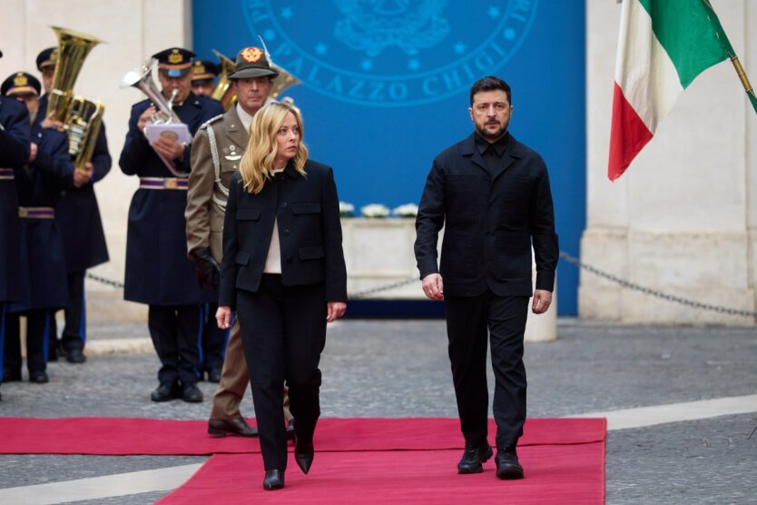 Джорджіа Мелоні та Володимир Зеленський