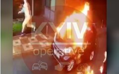 Киев, стрельба, поджог авто