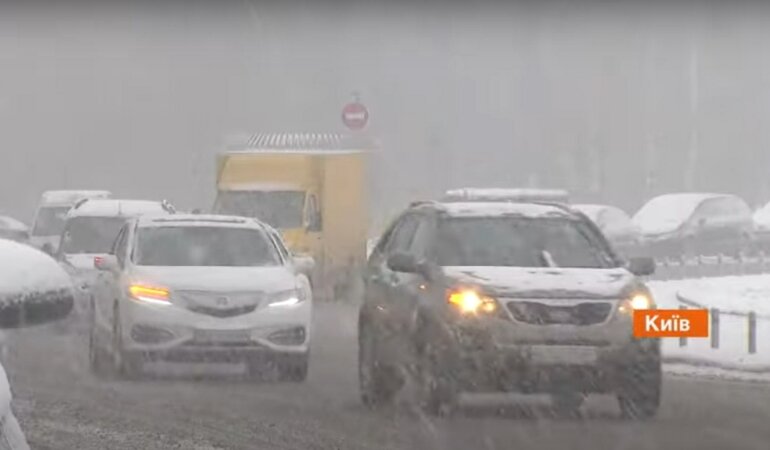 Снегопад в Киеве