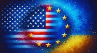 США, Україна та Європа, прапори