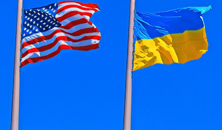 США та Україна, прапори