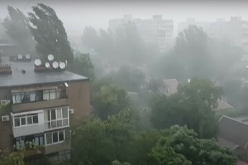 Ливень в Запорожье,дожди с грозами в Украине,ливень и сильный ветер в Запорожье