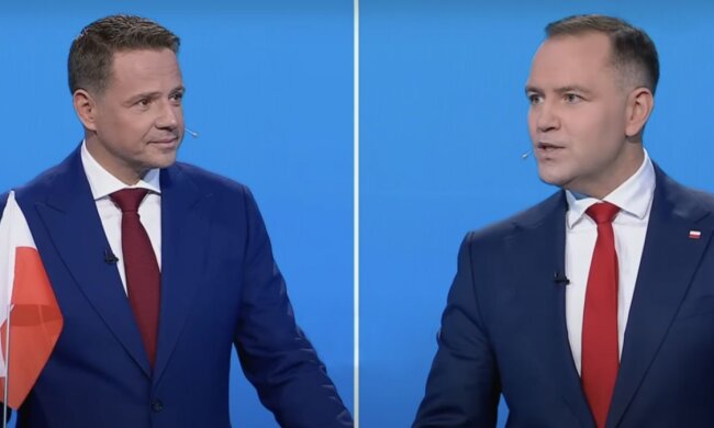 Рафал Тшасковский и Кароль Навроцкий на дебатах / Фото: Getty Images
