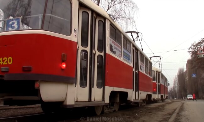 Трамвай, Харьков, возгорание
