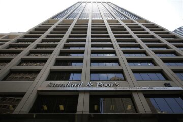 The Standard and Poor’s building is seen in New York