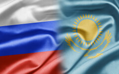 Россия и Казахстан. Флаги