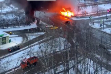 Пожар на электроподстанции в Москве