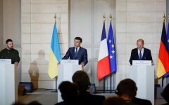 Владимир Зеленский, Эммануэль Макрон, Олаф Шольц