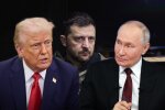 Дональд Трамп, Володимир Зеленський та Володимир Путін / Фото: LSM+