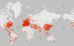 Карта распространения коронавируса, Microsoft, онлайн-трекер COVID-19