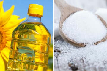 Цены на подсолнечное масло и сахар, цены на продукты в Украине
