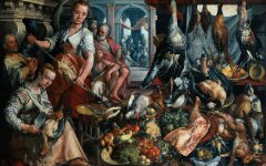 The well-Stocked Kitchen, and Jesus in the house of Martha and Mary in the background