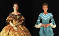 Ксения Мишина и Екатерина Ковальчук в сериале Крепостная