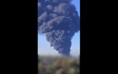Пожар на нефтебазе в Кривом Рогу
