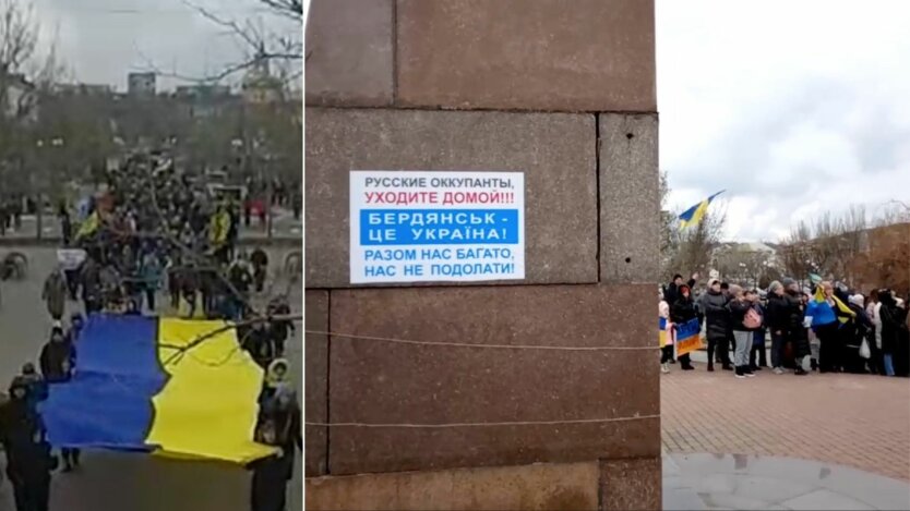 Бердянск, митинг против россии