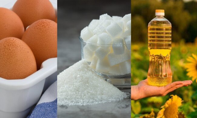 Ціни на яйця, цукор та олію