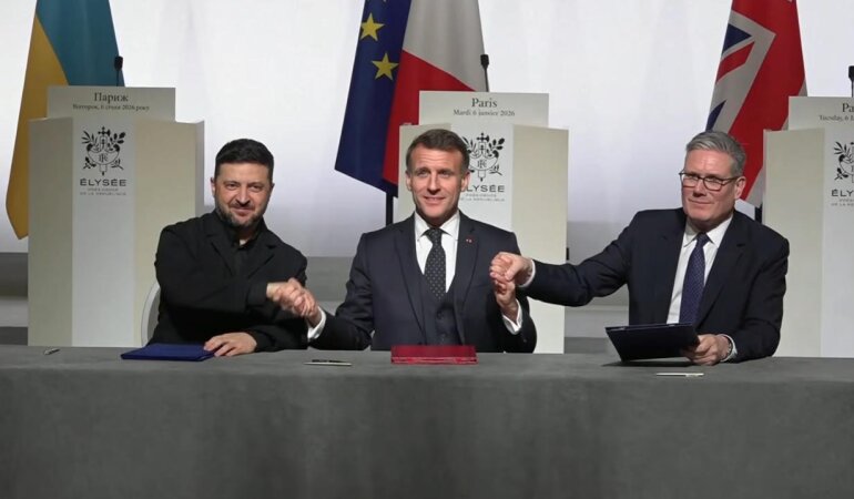 Владимир Зеленский, Кир Стармер, Эмманюель Макрон