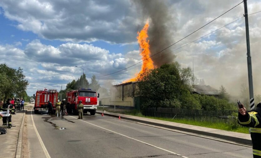 Пожар в Осташево, фото