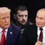 Дональд Трамп, Володимир Зеленський та Володимир Путін / Фото: LSM+