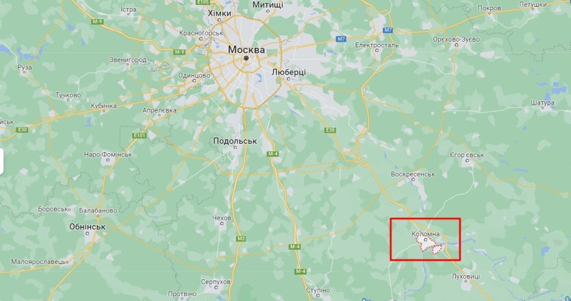 Коломны, карта московской области
