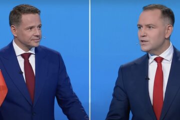 Рафал Тшасковский и Кароль Навроцкий на дебатах / Фото: Getty Images