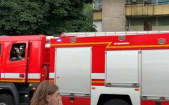 Тушение пожара в Киеве,Пожар в Киеве,ГСЧС Украины