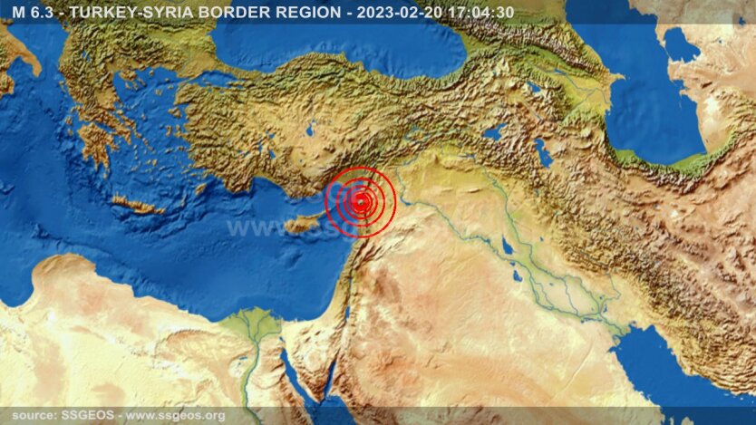 Землетрус у Туреччині, графіка