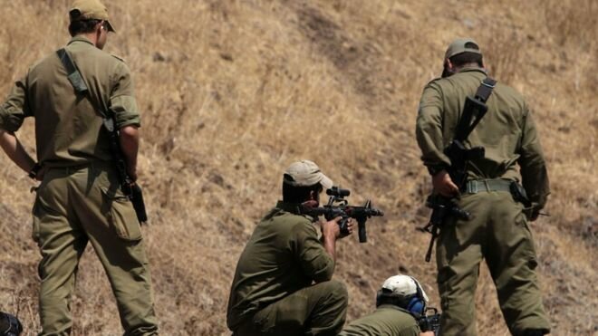 израильские войска на границе с Сирией