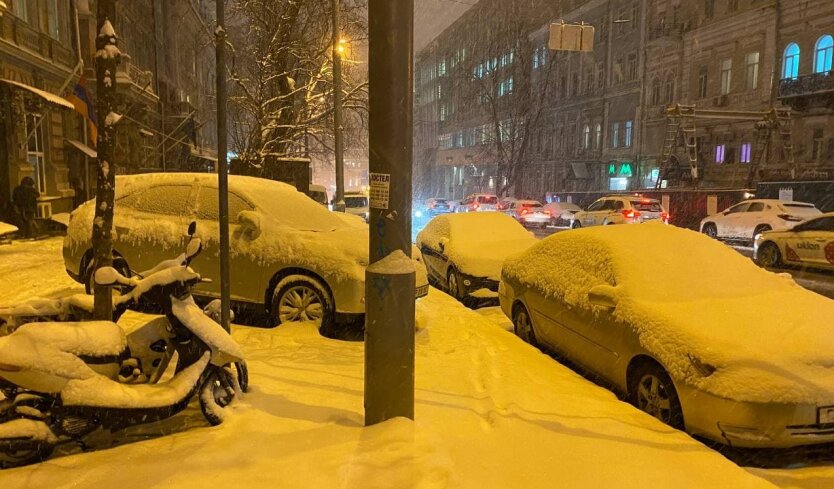 Снегопад, снег, Киев