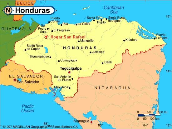 Карта Гондурас