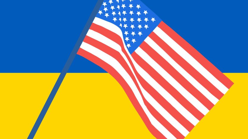 Україна та США, прапори. Колаж