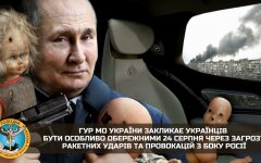 У ГУР закликали серйозно сприймати особливу загрозу ракетних ударів 23 та 24 серпня