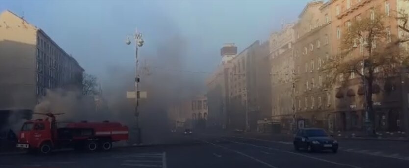 пожар в центре киева, происшествие, пожар в столице, ЧП
