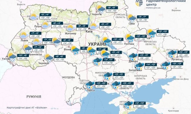 Погода в Украине, прогноз