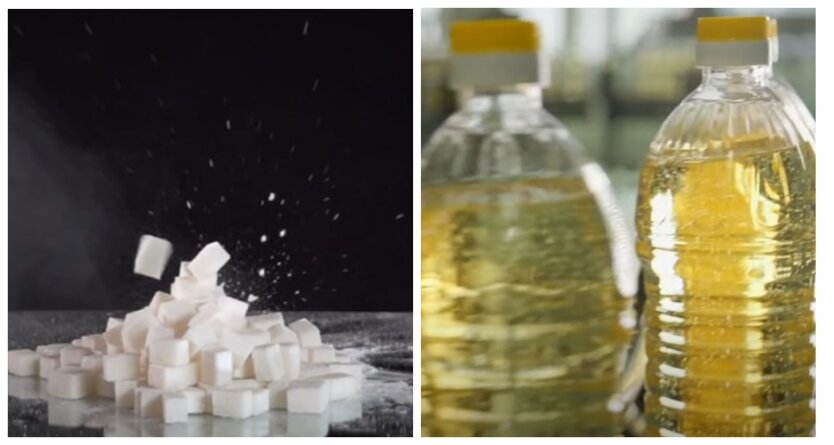 Цены на подсолнечное масло и сахар, цены на продукты в Украине