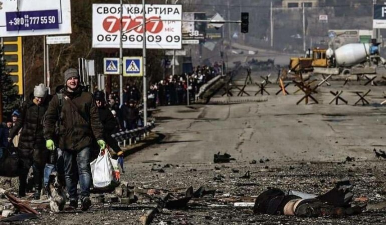 Эвакуация людей из Ирпеня и Бучи