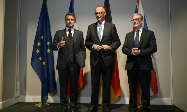 Эммануэль Макрон. Фридрих Мерц. Кир Стармер