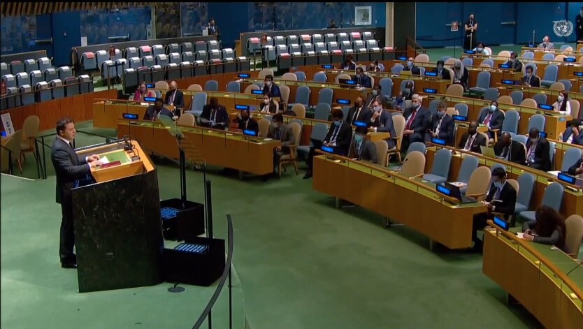 Владимир Зеленский выступает на 76 сессии Генассамблеи ООН