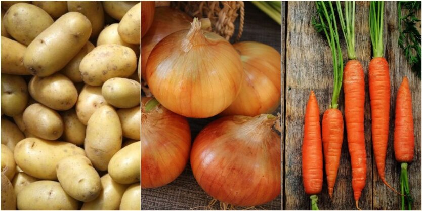 Цены на картофель, лук и морковь