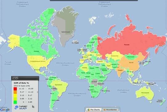 Украина в ТОП-10 в мире по количеству компьютеров, зараженных DDoS-ботами