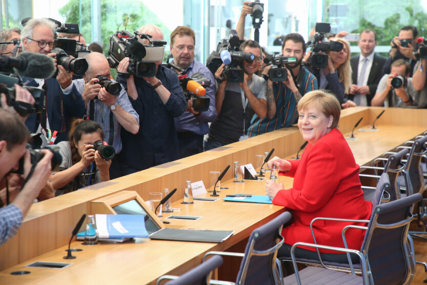 German Chancellor Angela Merkel press conference in Berlin