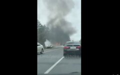 ДТП под Киевом, сгорел водитель, видео