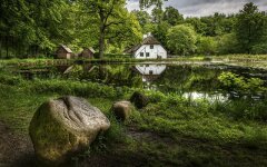 Дания село зелень дом природа