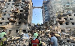 Жилой дом в Соломенском районе, разрушенный в результате российского обстрела