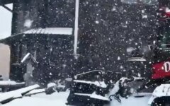 Снегопад в Карпатах